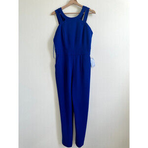 SPENSE women's Solid Woven sleeveless Jumpsuit size 8 Royal blue fits as LARGE